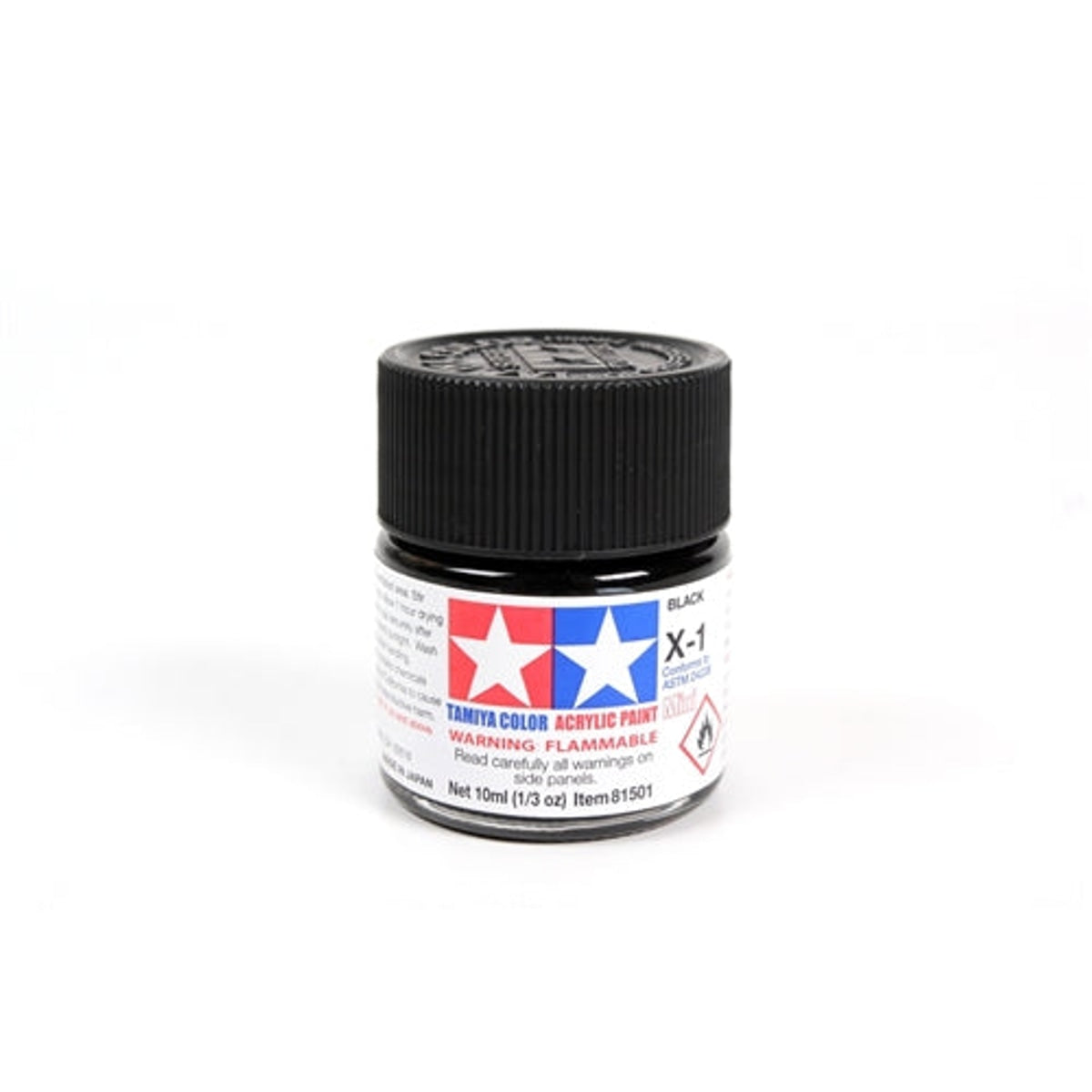 Tamiya Acrylic X-1 Black Mini Bottle 10mL (1/3oz)
