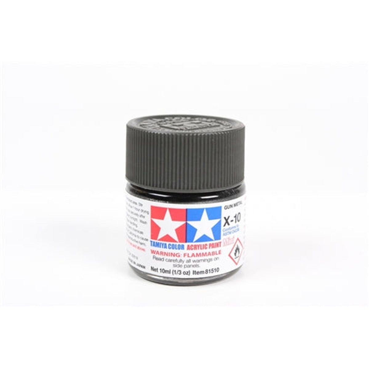 Tamiya Acrylic X-10 Gun Metal Mini Bottle 10mL (1/3oz)