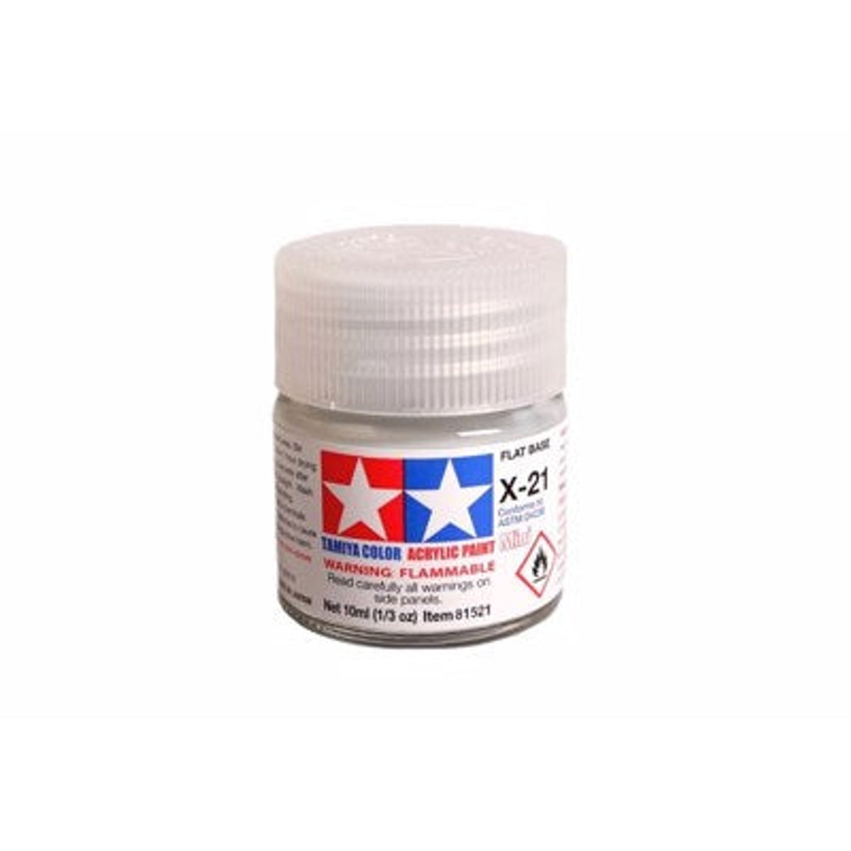 Tamiya Acrylic X-21 Flat Base Mini Bottle 10mL (1/3oz)
