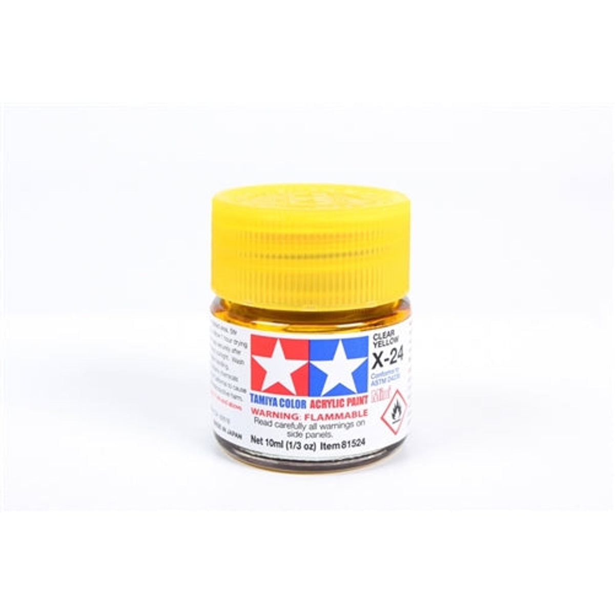 Tamiya Acrylic X-24 Gloss Clear Yellow Mini Bottle 10mL (1/3oz)
