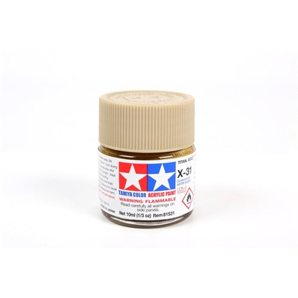 Tamiya Acrylic X-31 Titanium Gold Mini Bottle 10mL (1/3oz)