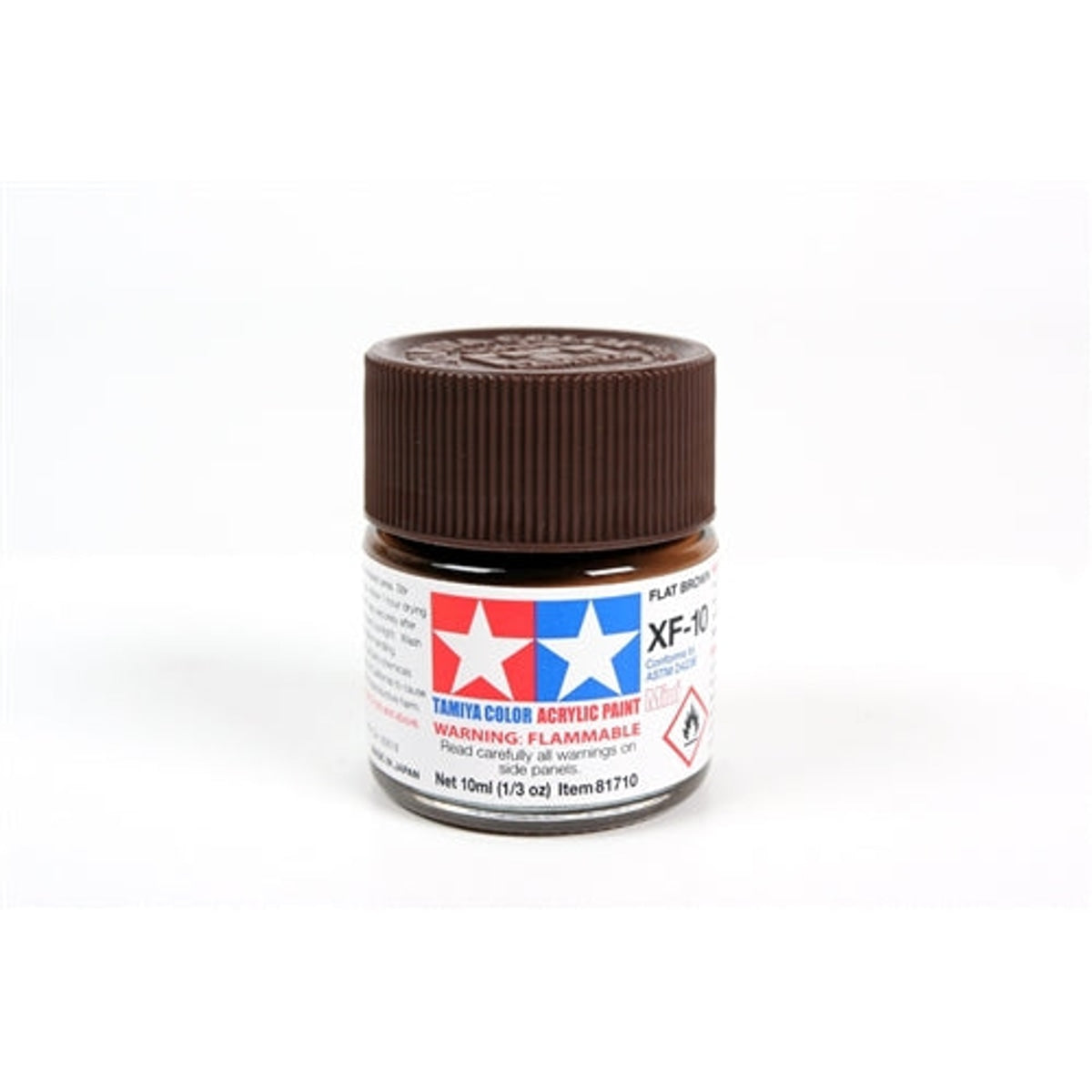 Tamiya Acrylic XF-10 Flat Brown Mini Bottle 10mL (1/3oz)