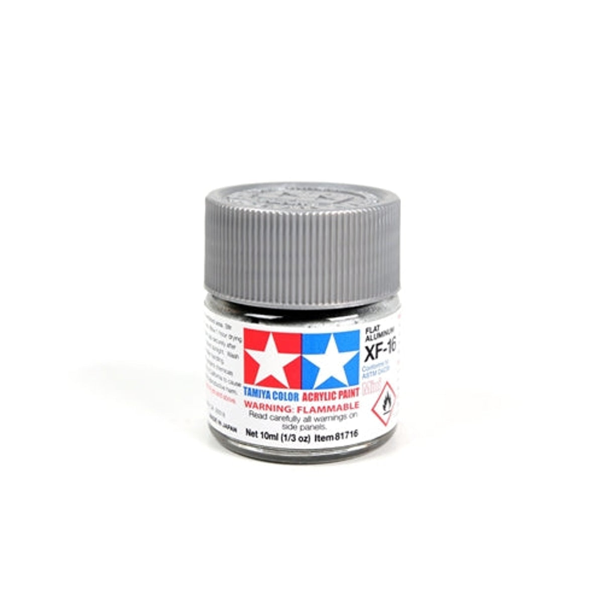 Tamiya Acrylic XF-16 Flat Aluminum Mini Bottle 10mL (1/3oz)