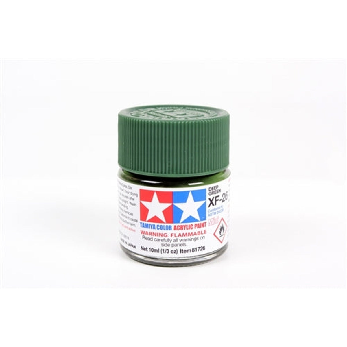 Tamiya Acrylic XF-26 Deep Green Mini Bottle 10mL (1/3oz)