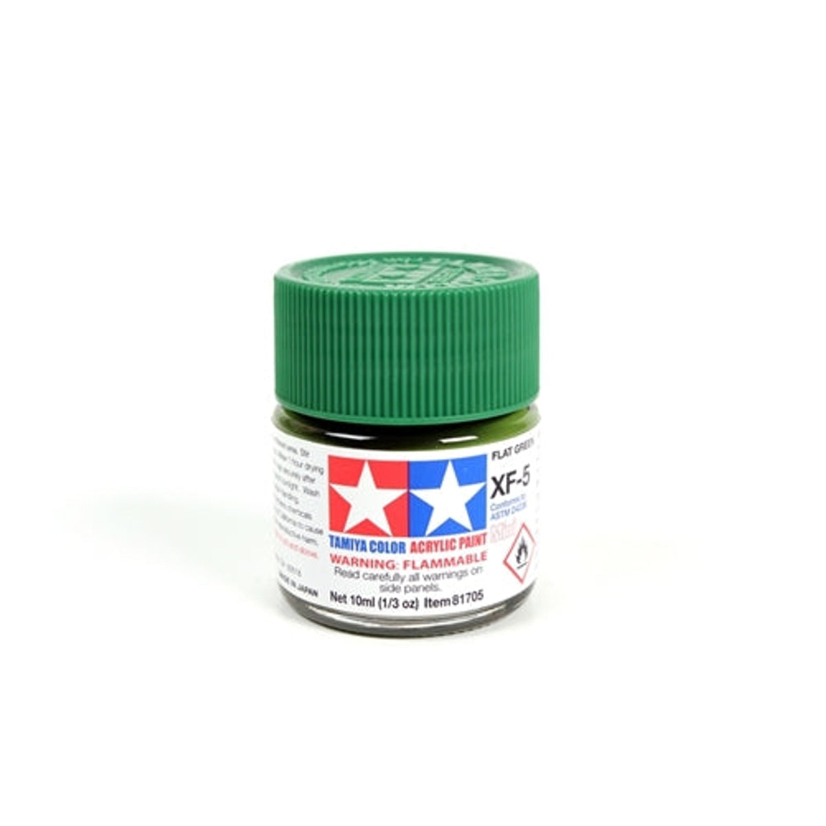Tamiya Acrylic XF-5 Flat Green Mini Bottle 10mL (1/3oz)