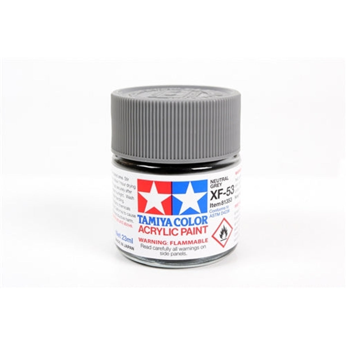 Tamiya Acrylic XF-53 Flat Neutral Gray Mini Bottle 10mL (1/3oz)