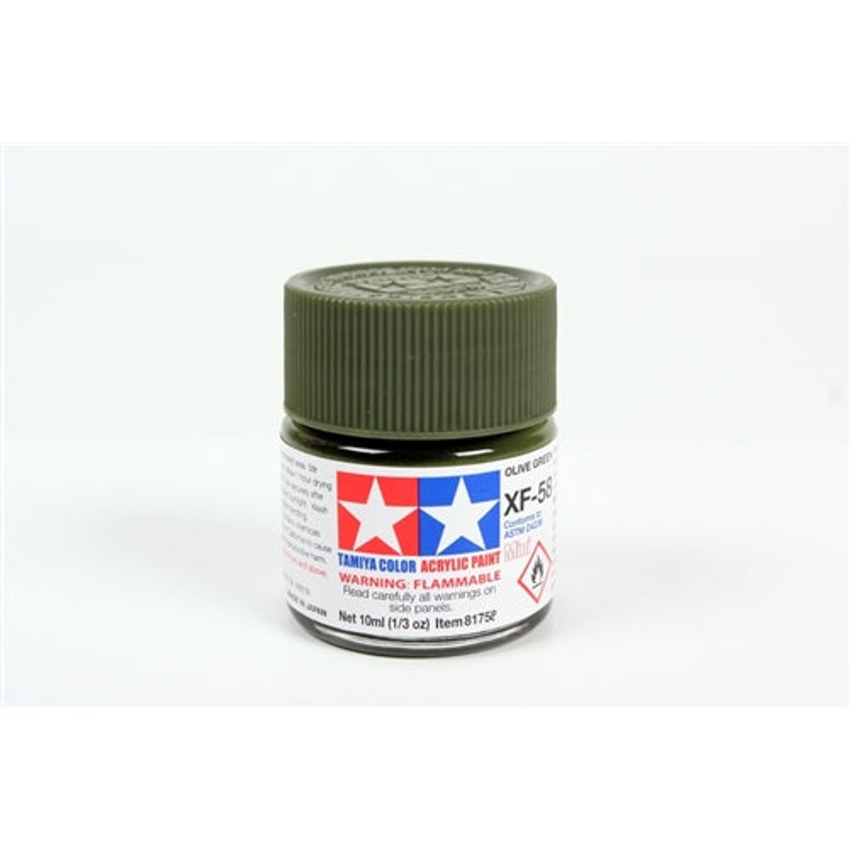 Tamiya Acrylic XF-58 Flat Olive Green Mini Bottle 10mL (1/3oz)