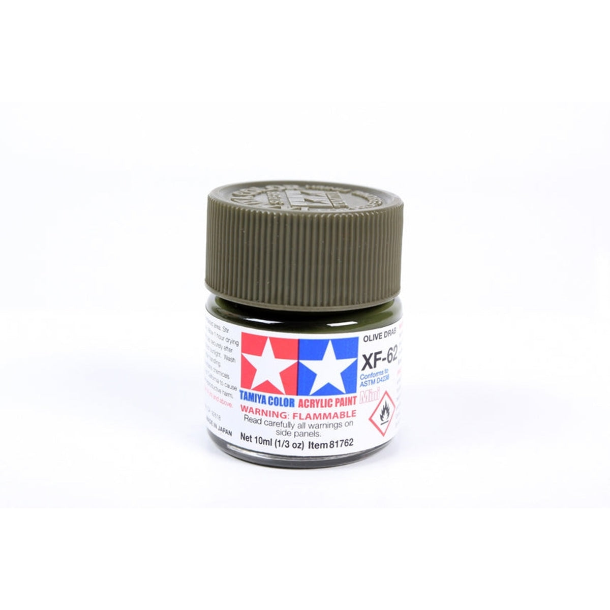 Tamiya Acrylic XF-62 Flat Olive Drab Mini Bottle 10mL (1/3oz)