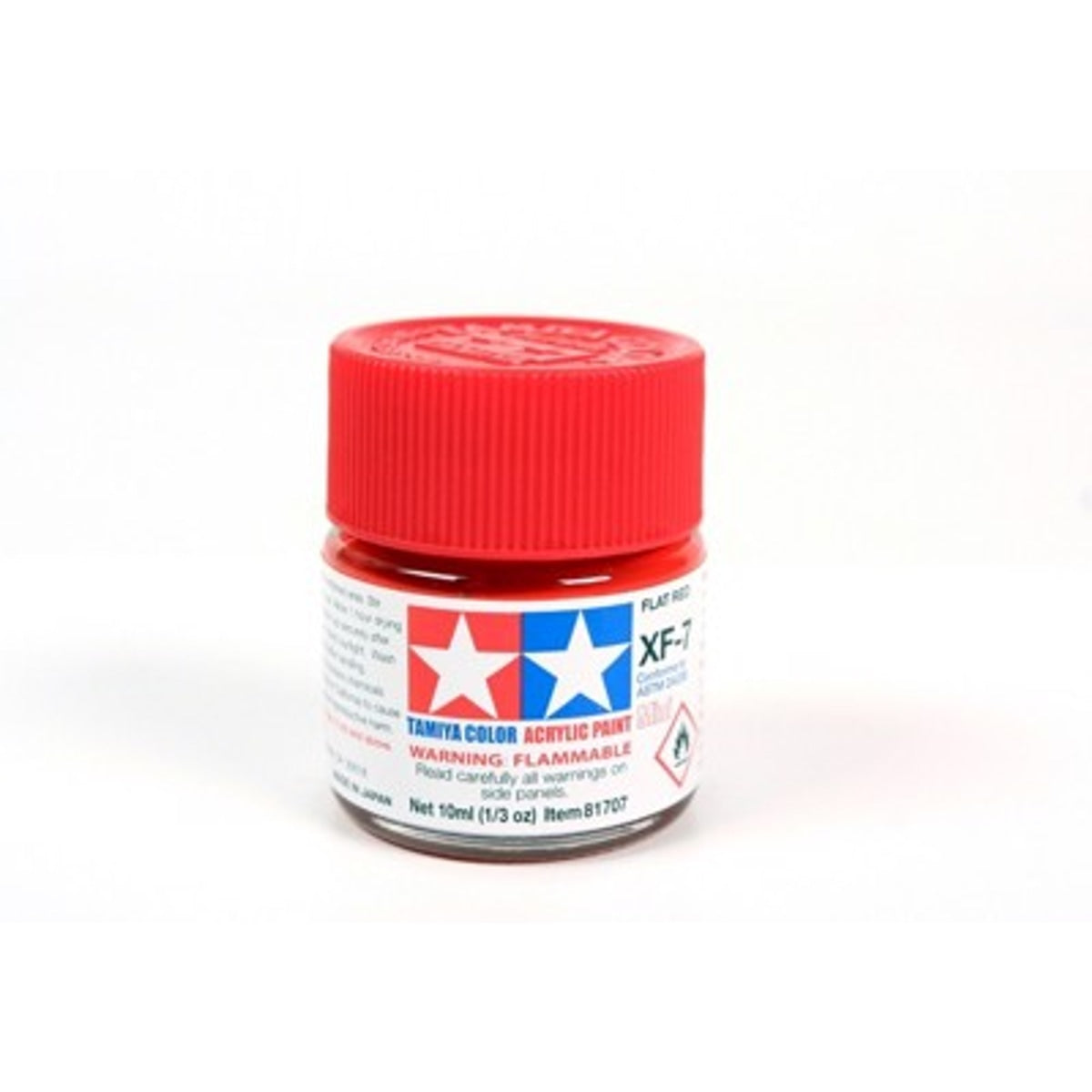 Tamiya Acrylic XF-7 Flat Red Mini Bottle 10 mL (1/3oz)