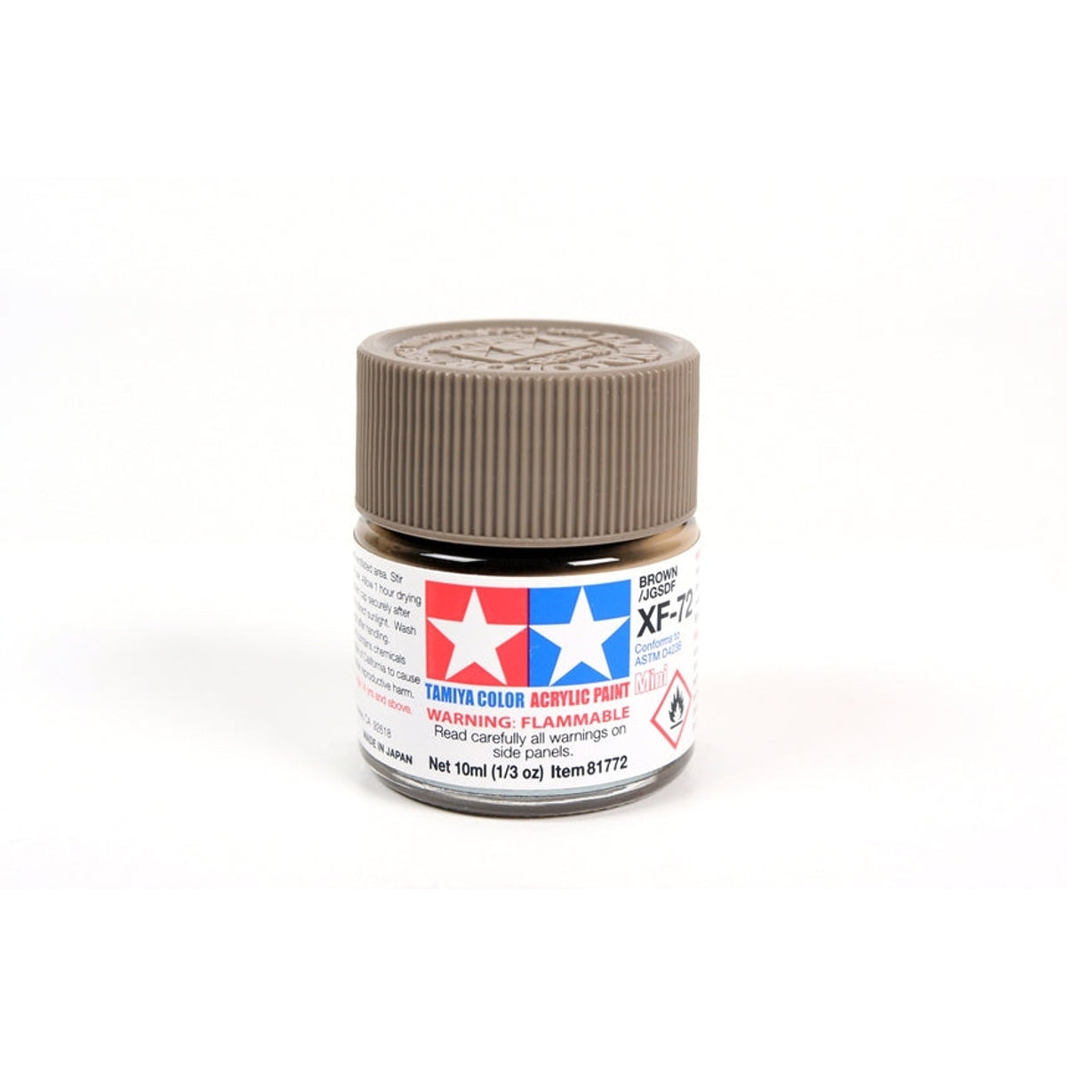 Tamiya Acrylic XF-72 Flat Flat Brown (JGSDF) Mini Bottle 10mL (1/3oz)