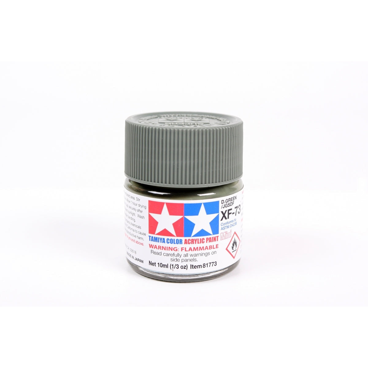 Tamiya Acrylic XF-73 Flat Dark Green (JGSDF) Mini Bottle 10mL (1/3oz)