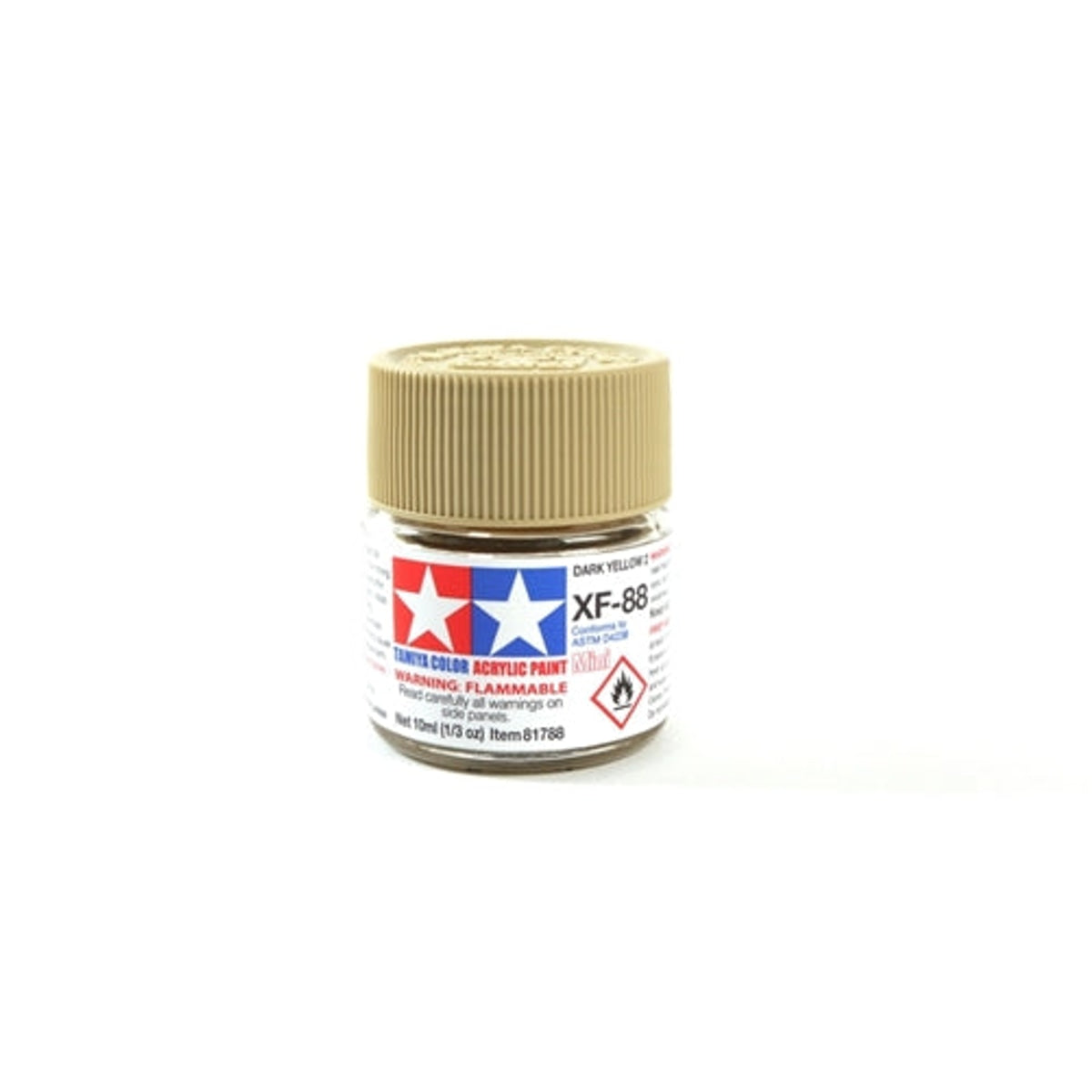Tamiya Acrylic XF-88 Flat Dark Yellow 2 Mini Bottle 10mL (1/3oz)
