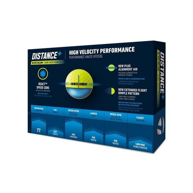 TaylorMade Distance+ Yellow Golf Balls '25