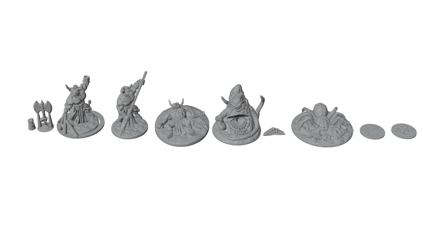 28mm Boss Monster Set – Minotaurs, Giant Spider, Roper