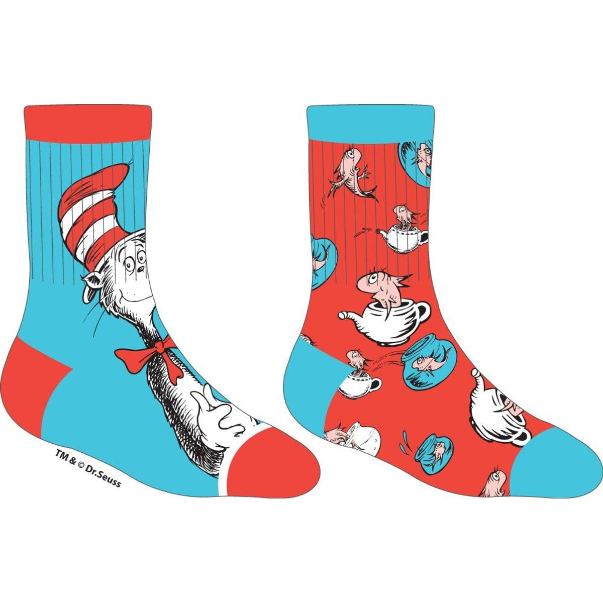 The Cat in the Hat 2pk Crew Socks Youth Set