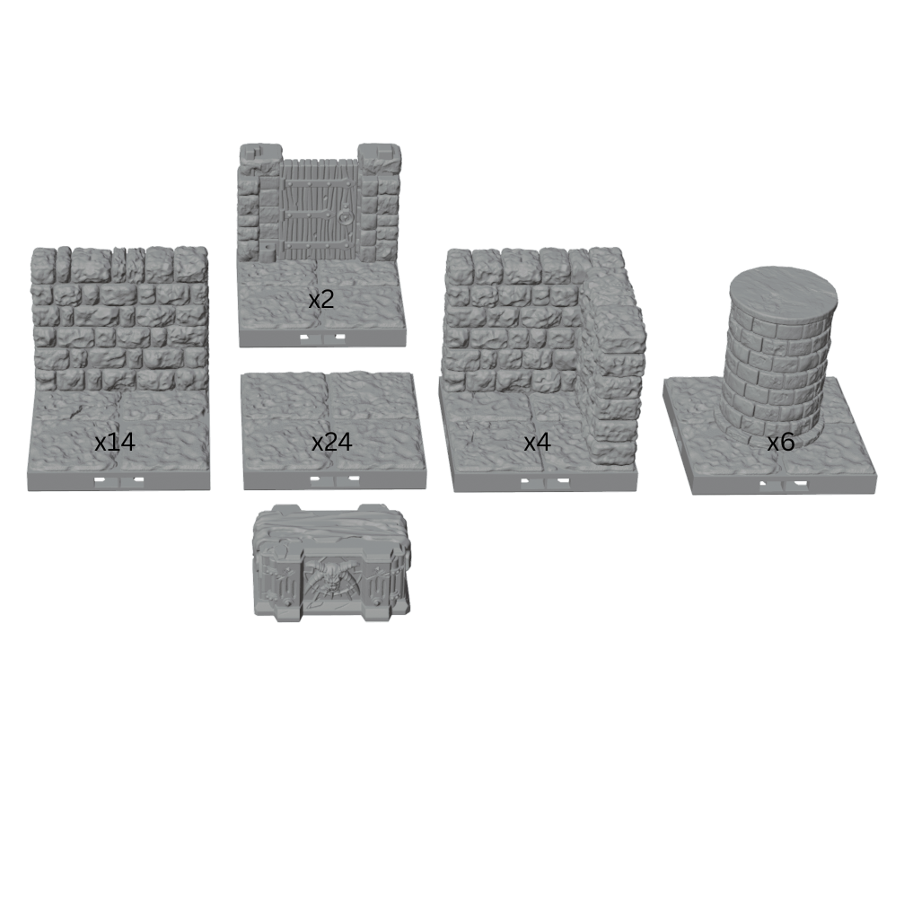28mm Cathedral Boss Room – Dungeon Set with 12 Minis
