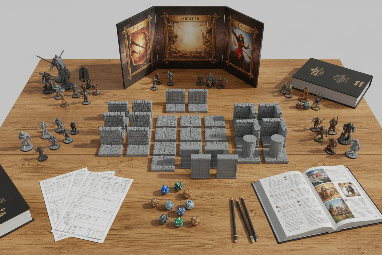 28mm Library Archive Dungeon Room Set with Minis
