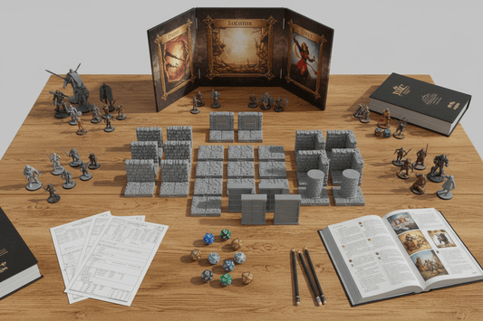 28mm Library Archive Dungeon Room Set with Minis