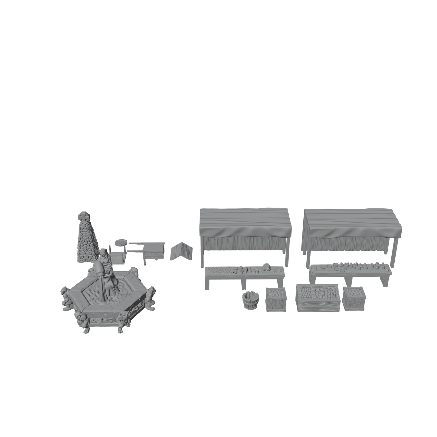 28mm Medieval Market Square Terrain – Fantasy RPG