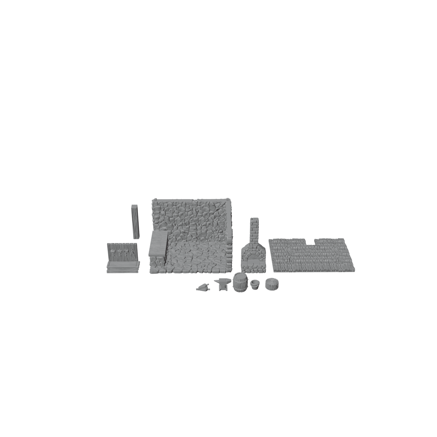 28mm Medieval Blacksmith Shop Terrain – Removable Roof