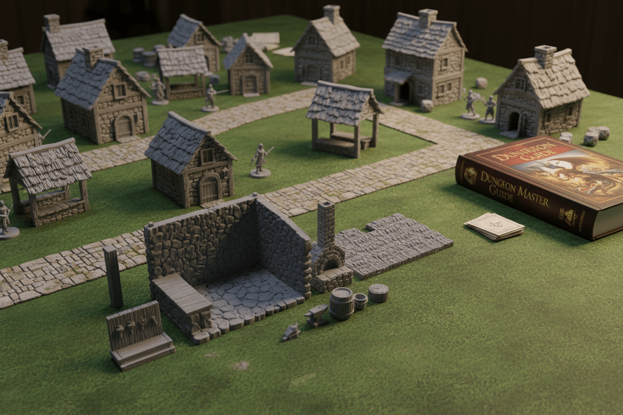 28mm Medieval Blacksmith Shop Terrain – Removable Roof
