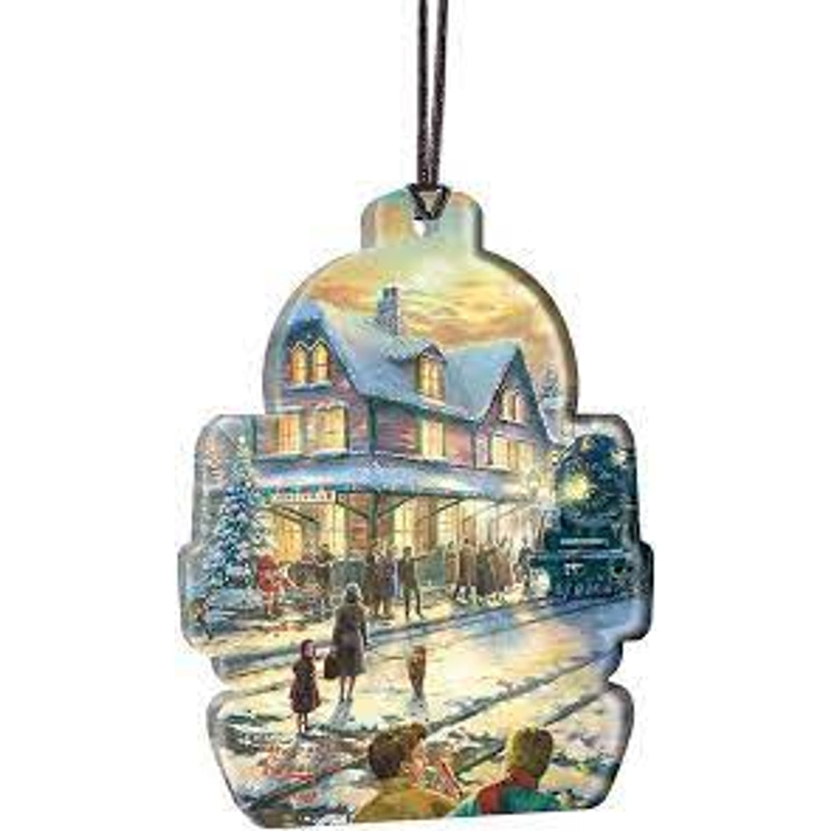 Thomas Kinkade Lionel-All Aboard for Christmas Acrylic Ornament