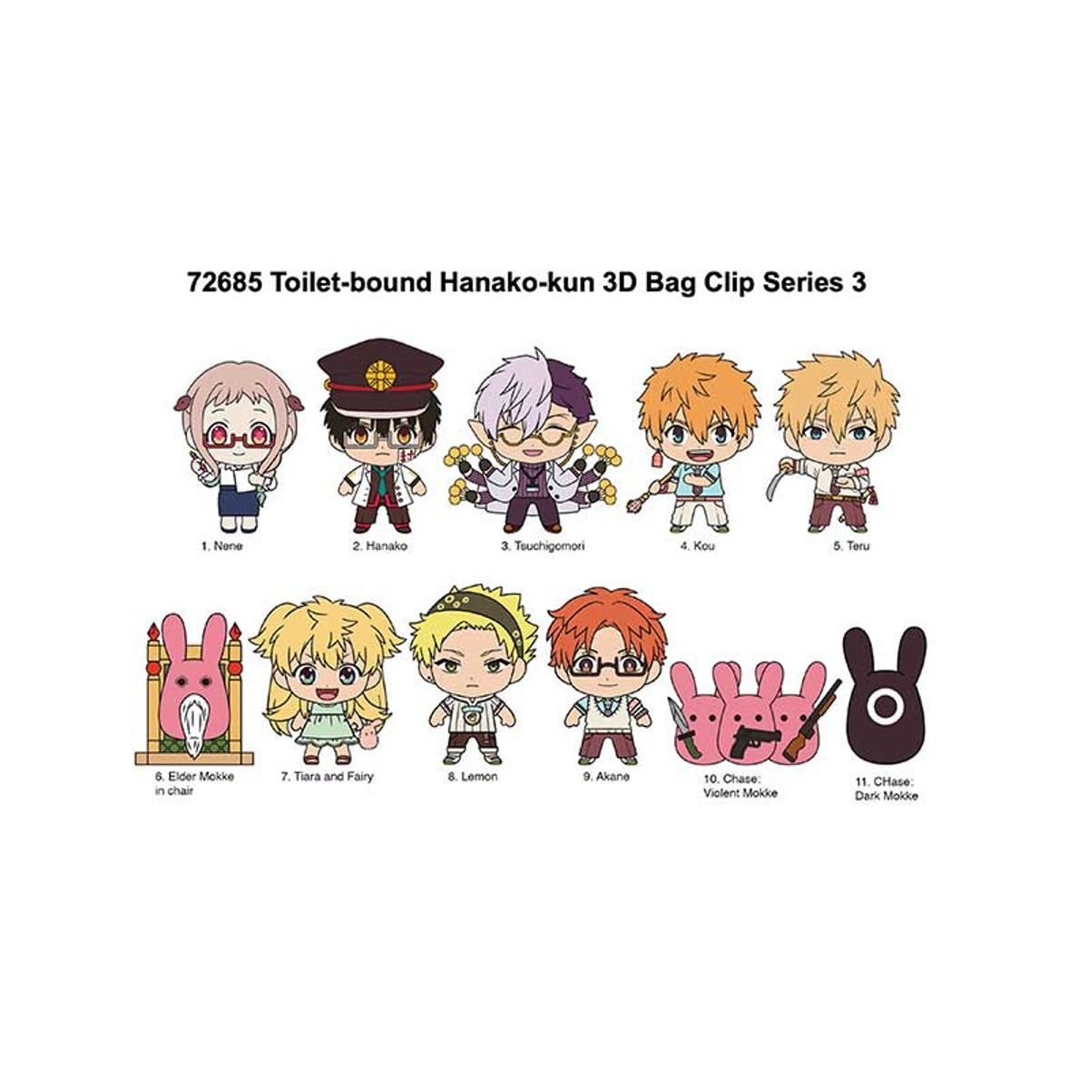 Toilet Bound Hanako-kun Series 3 Mystery 3D Foam Bag Clip
