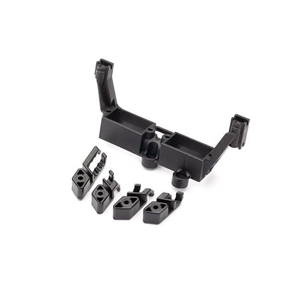 Traxxas Servo mount, 2-speed/ servo mount, T-Lock/ wire clips