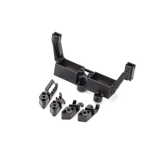 Traxxas Servo mount, 2-speed/ servo mount, T-Lock/ wire clips