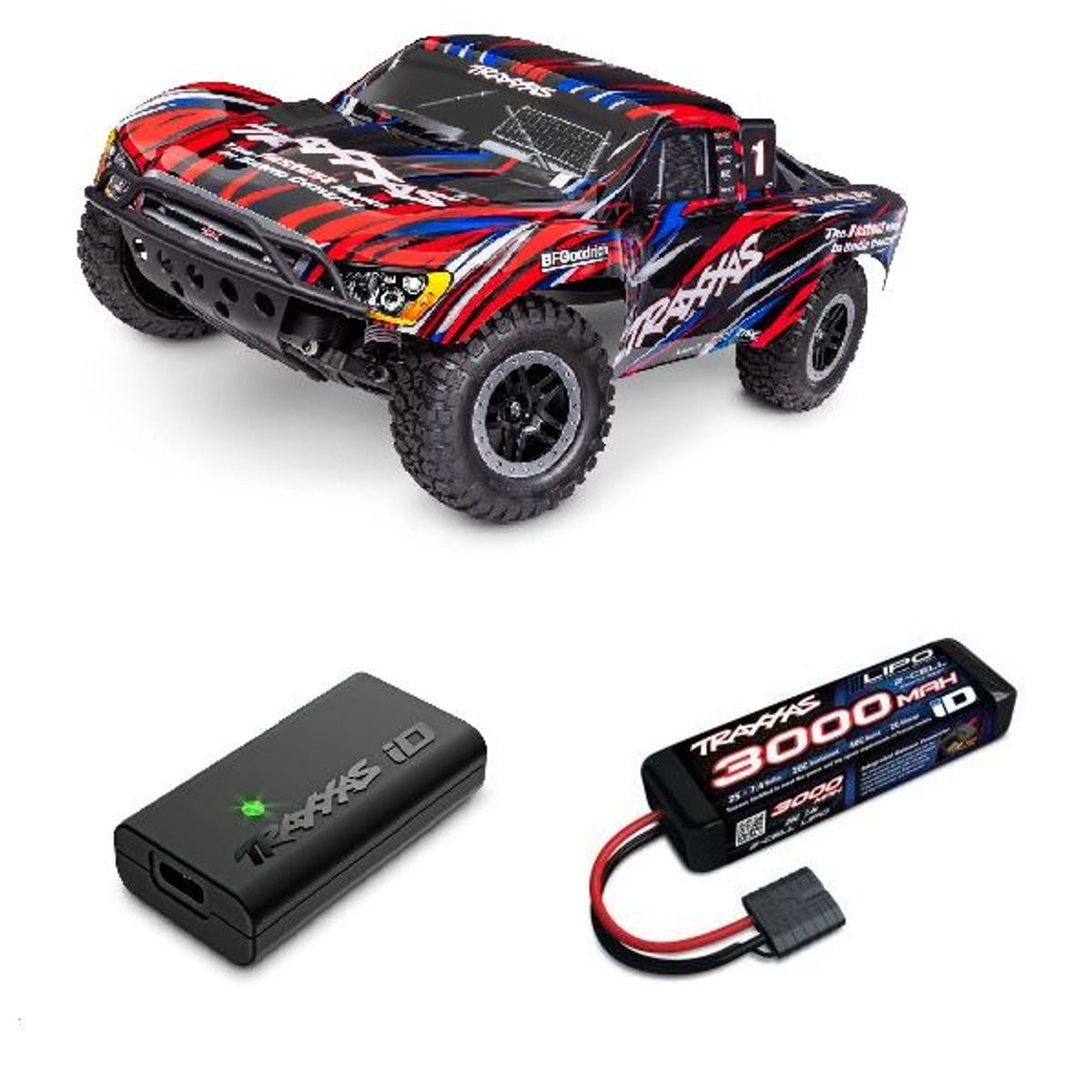 Traxxas Slash 1/10 2WD BL-2S HD RTR RC Short Course Truck - Red (Bonus Battery & Charger)