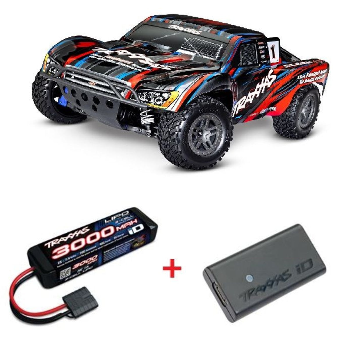 Traxxas Slash 1/10 4X4 BL-2S RTR RC Short Course Truck - Red (Bonus Battery & Charger)