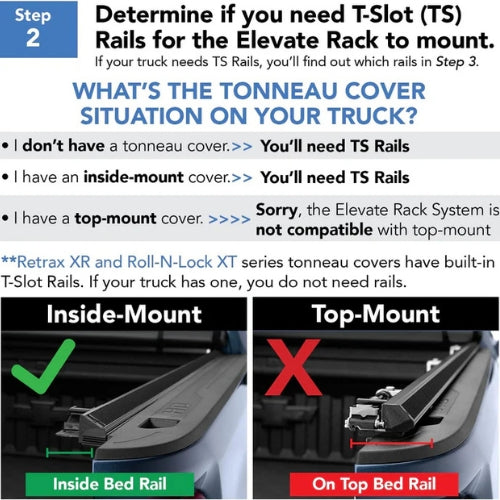 Truxedo Elevate TS Rails – T-Slot Rails for RealTruck Bed Rack