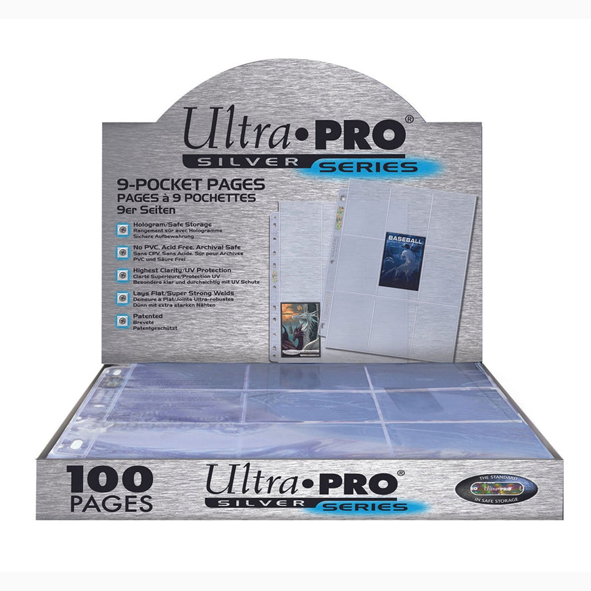 Ultra Pro Silver Series 9-Pocket Pages for Standard Size Cards 100 pk