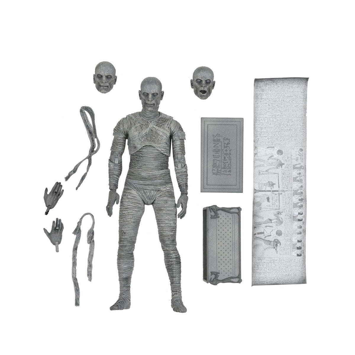 Universal Monsters Ultimate Mummy 7" Black & White Figure