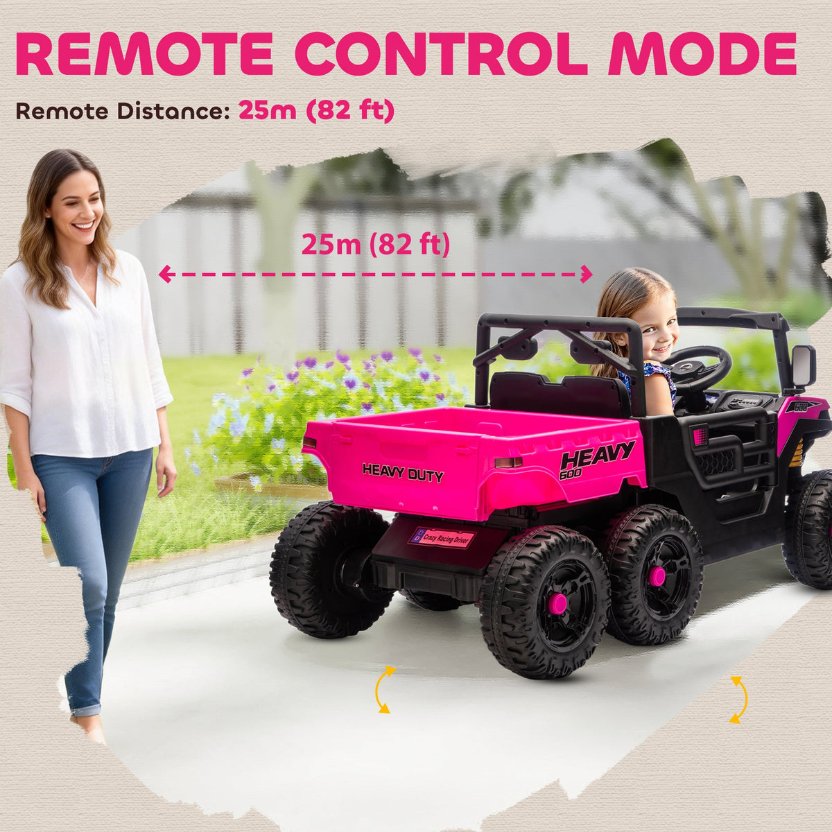 24V 4WD Kids Ride On Truck with 6 Wheels Electric Ride On Car with Remote, Dump Bed for 3-8 Years, Green