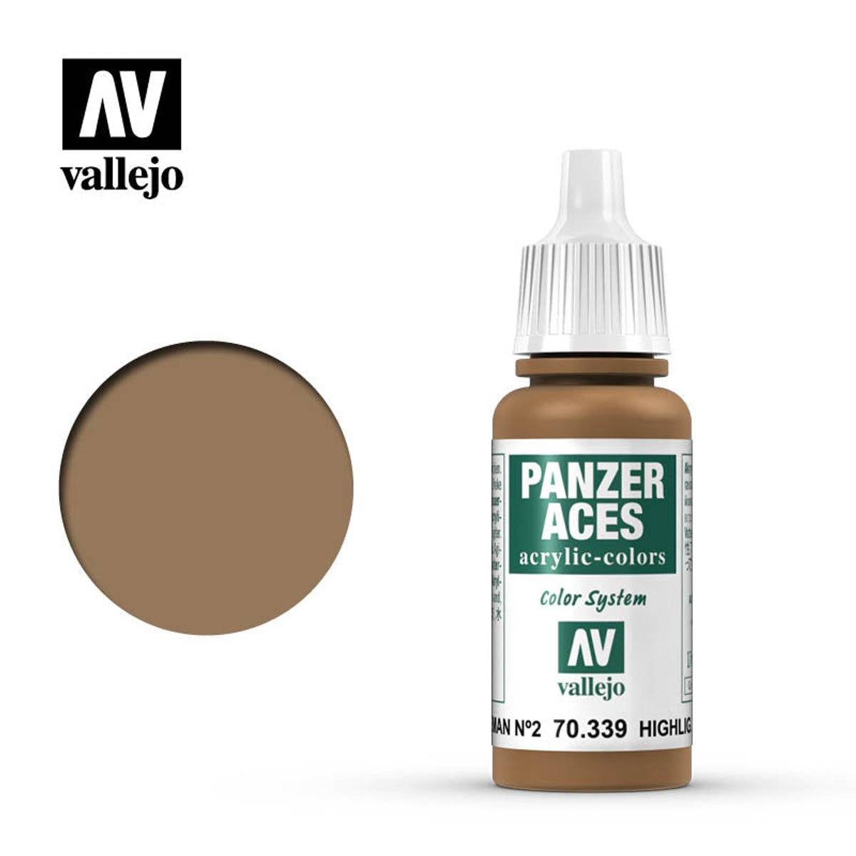Vallejo 70339 Panzer Aces German Tank Crew Highlights II Acrylic Paint 17mL NIB