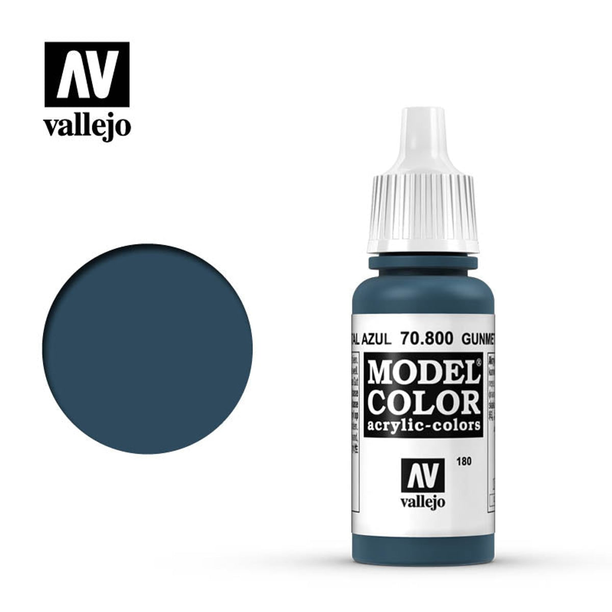 Vallejo 70800 Model Color Gunmetal Blue Acrylic Paint 17mL NIB