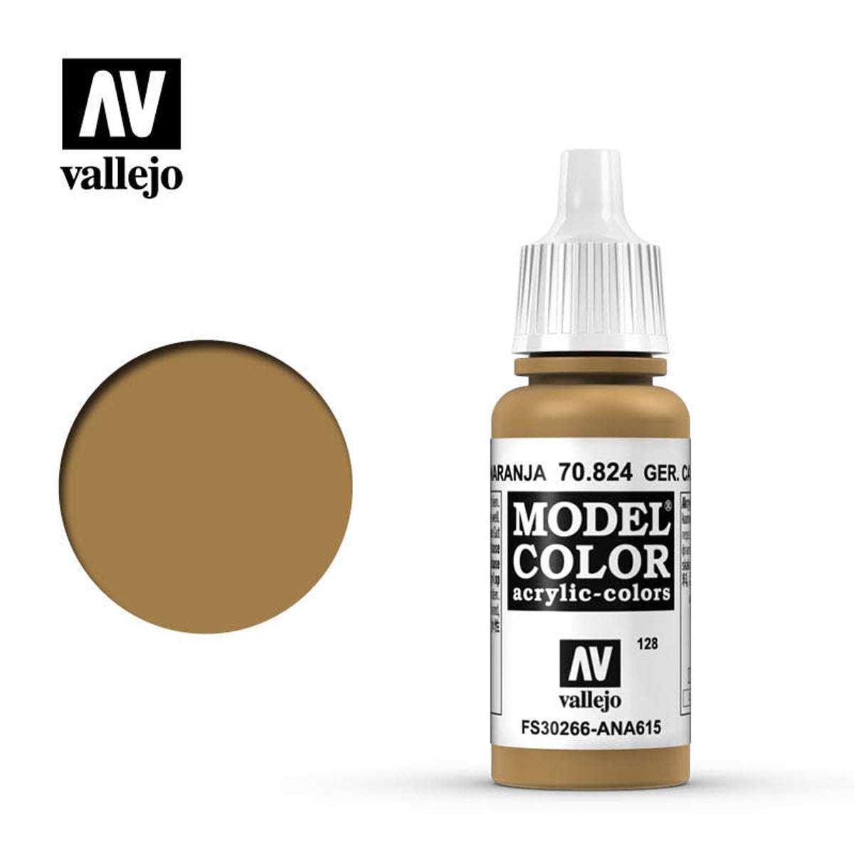 Vallejo 70824 Model Color SS Camouflage Ochre Orange Acrylic Paint 17mL NIB
