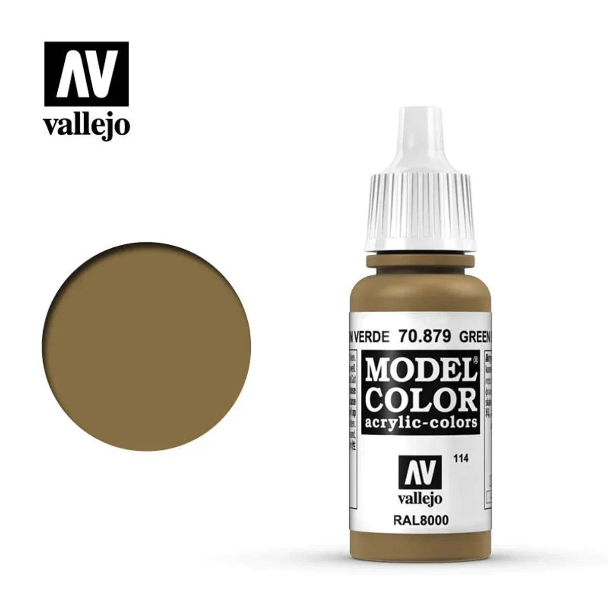 Vallejo 70879 Model Color Green Brown Paint 17mL NIB