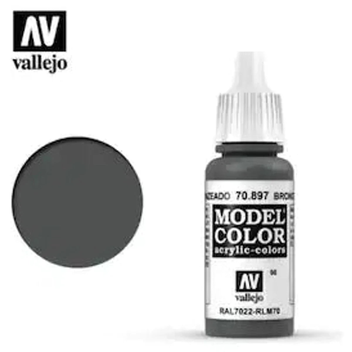 Vallejo 70897 Model Color Bronze Green Paint 17mL NIB