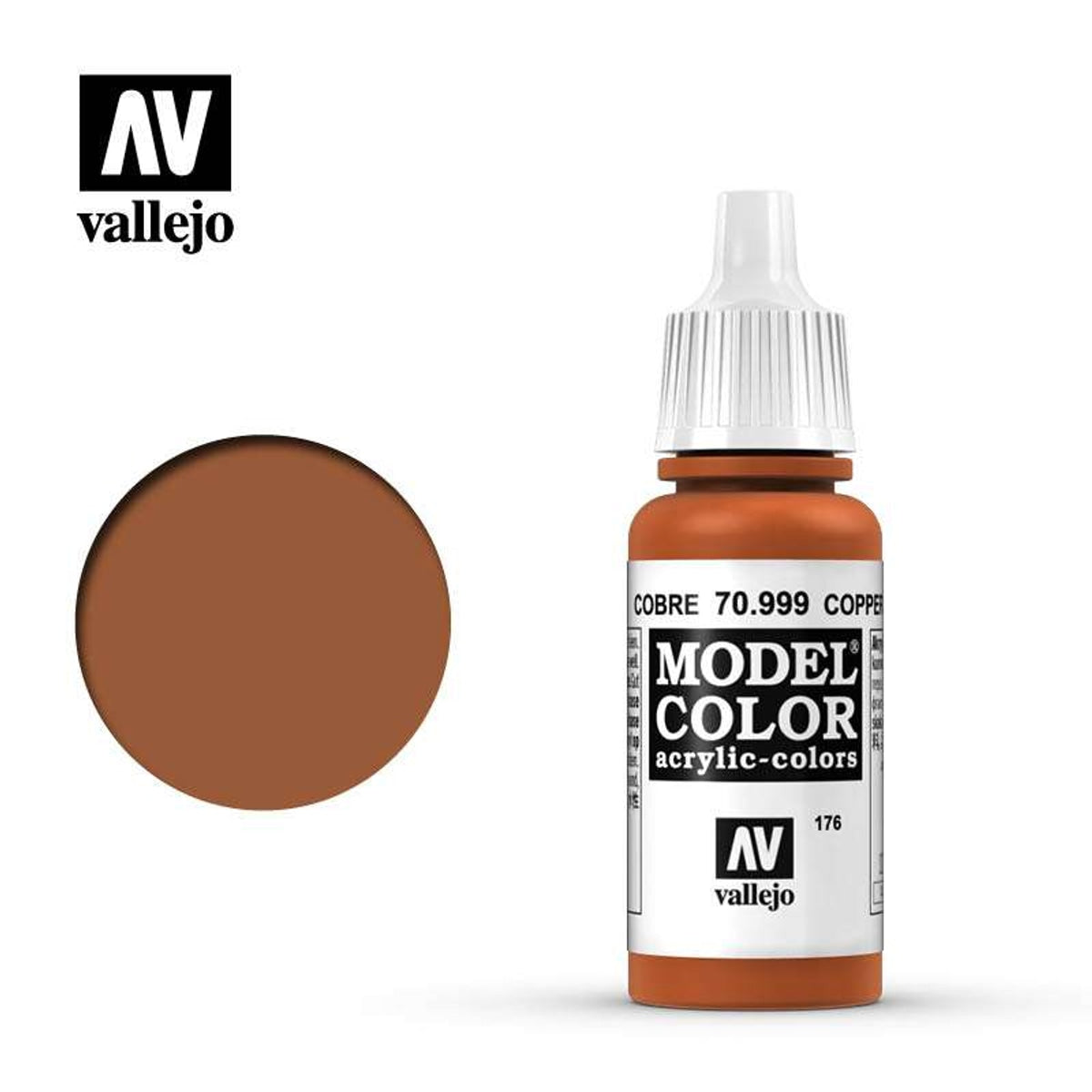 Vallejo 70999 Model Color Copper Acrylic Paint 17mL NIB