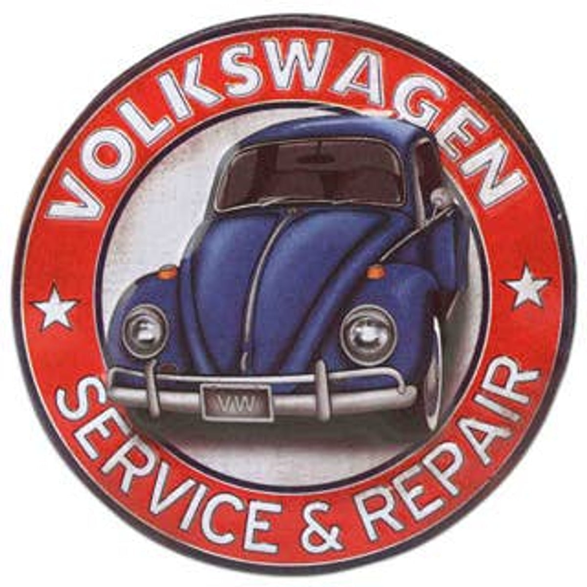 Volkswagen Service and Repair Embossed Metal Magnet