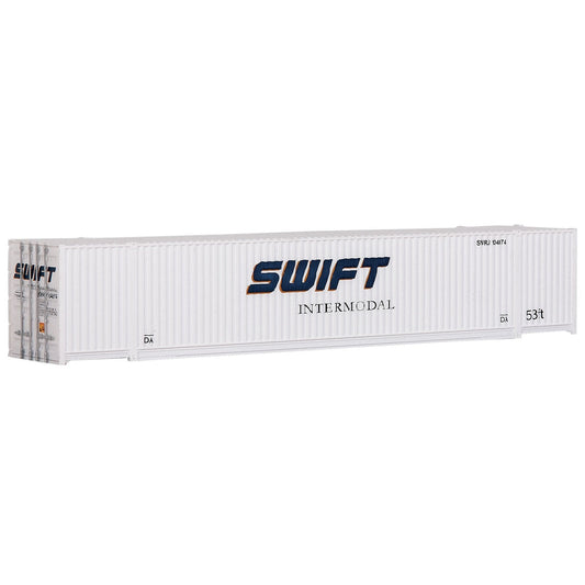 Walthers SceneMaster HO 53' Singamas Corrugated-Side Container Swift SWRU #104074 Assembled