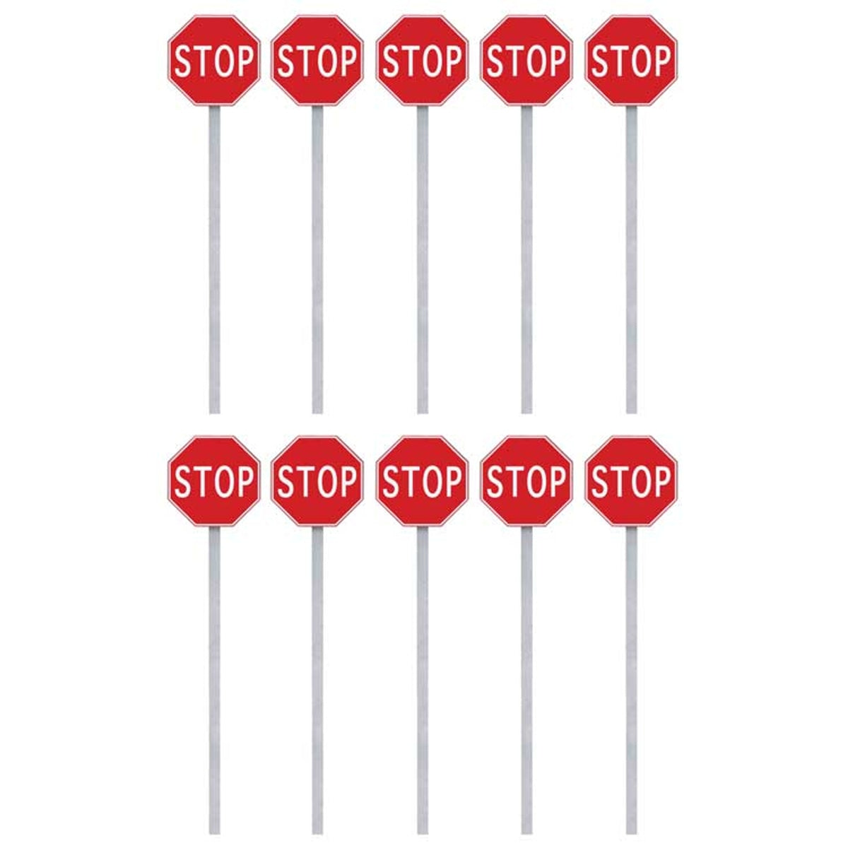 Walthers Stop Signs 1954-Present (red, white) 10 pack