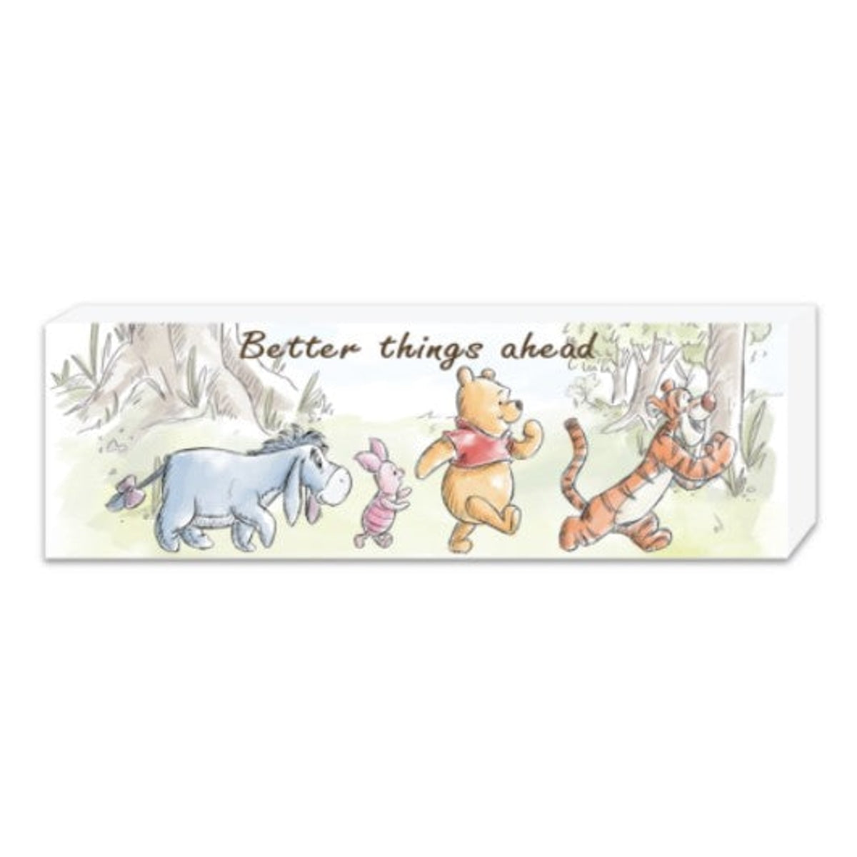 Winnie The Pooh Group 3.75x12x1.75" Wood Box Sign