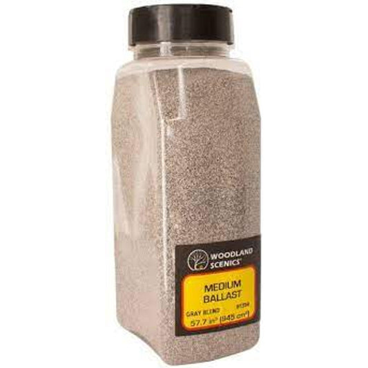 Woodland Scenics B1394 Medium Ballast Gray Blend Shaker 57.7 in3 (945 cm3) NIB