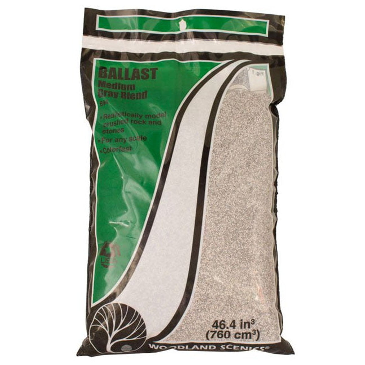 Woodland Scenics B94 Medium Ballast Gray Blend 24oz (680g) NIB