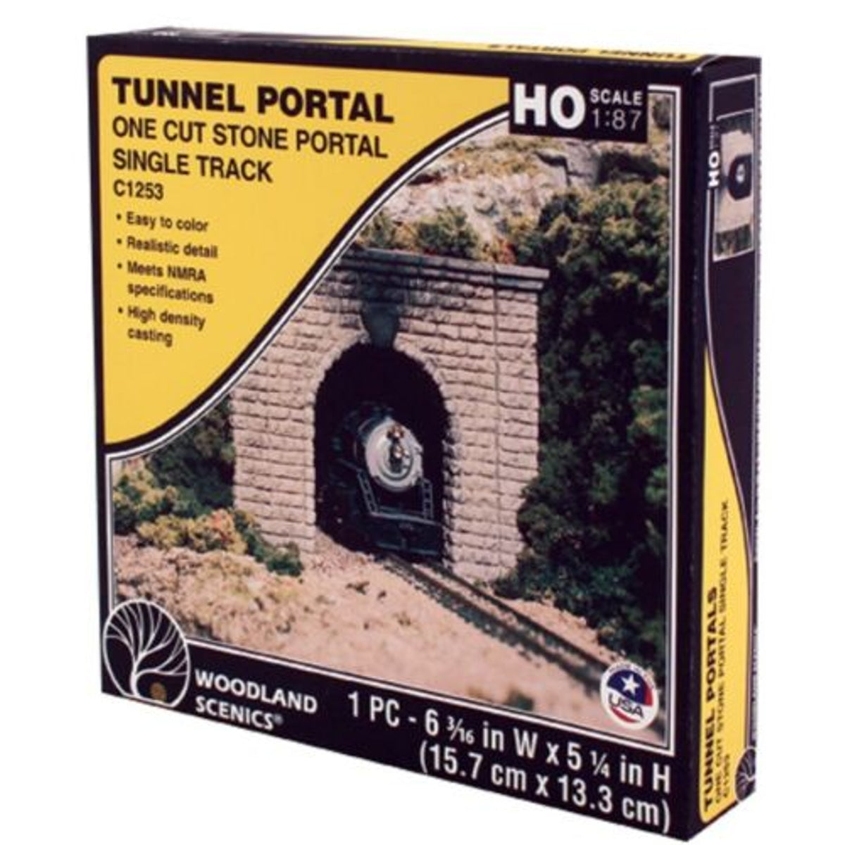 Woodland Scenics C1253 HO Single-Track Cut Stone Tunnel Portal Hydrocal Plaster Casting NIB