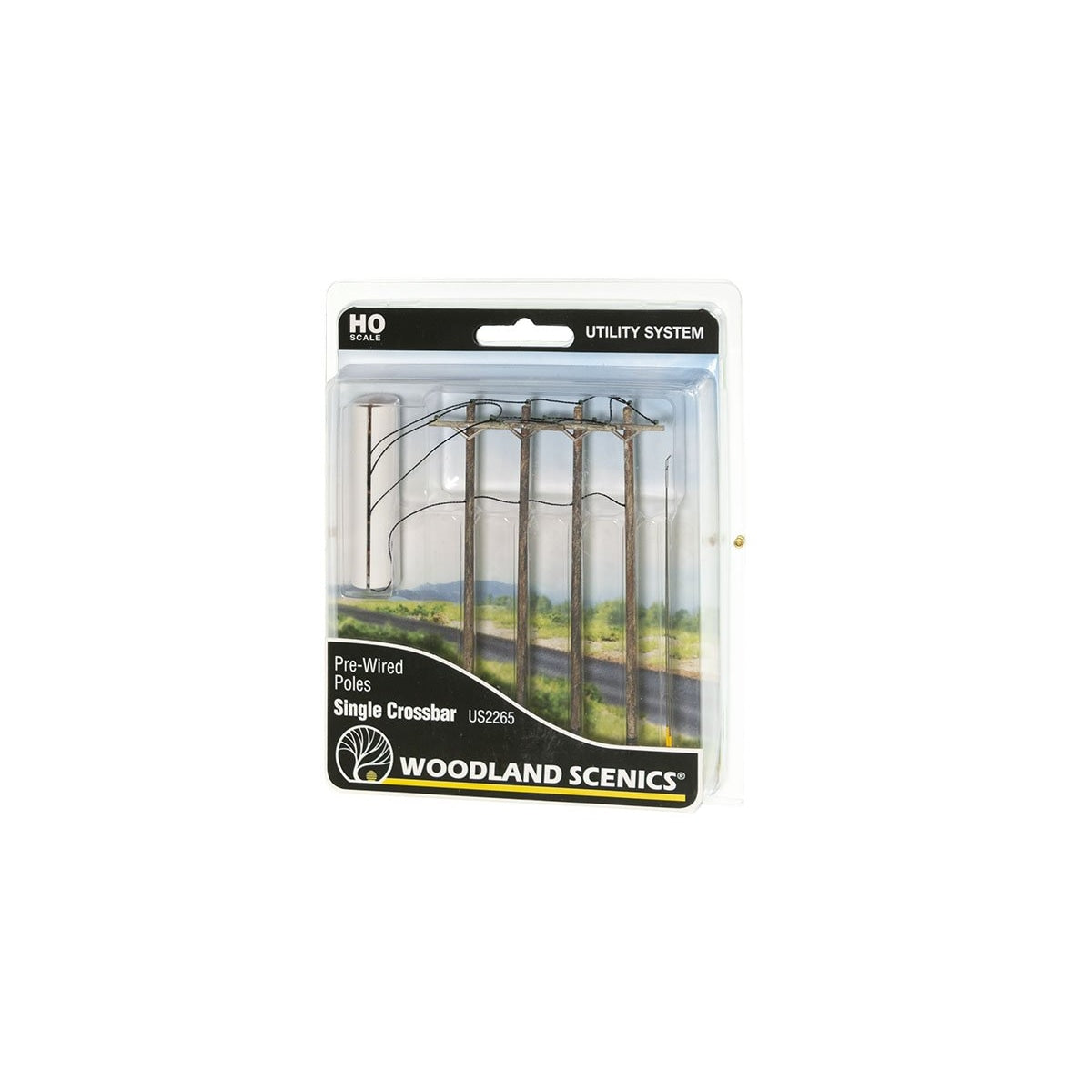 Woodland Scenics HO Pre-Wired Poles Single-Crossbar Utility System
