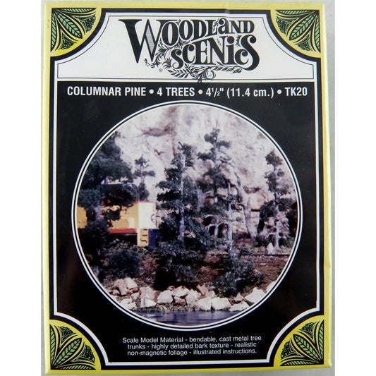 Woodland Scenics HO Small Tree Kits Pine Columnar Pines 4-1/2" 11.2cm Tall